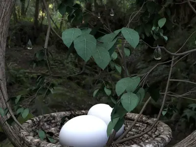 Bird Nest modeled egg 3D model