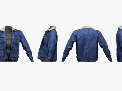 001282 jeans blue jacket Low-poly 3D model