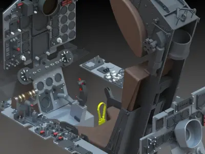 F4 Phantom Hight definition work Cockpit 3D print model