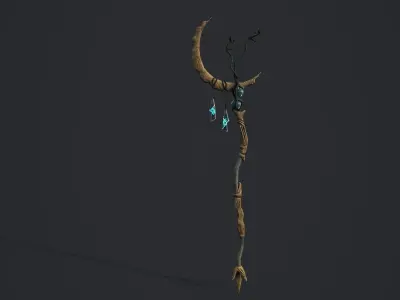 Druid Staff Low-poly 3D model