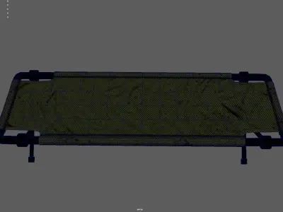 Folding cot Low-poly 3D model