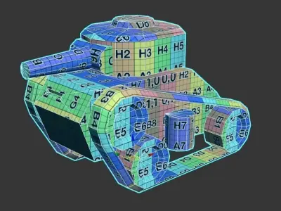Midget Lowpoly Tanks Low-poly 3D model