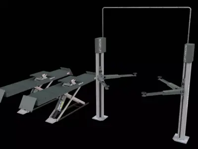 Car Lift Pack - 3D Garage Scissor and 2 Post Lift Free low-poly 3D model