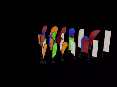  banner commercial flag 3D model