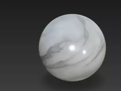 Polished White Marble Sphere 4K PBR Ultra High-Fidelity  3D model