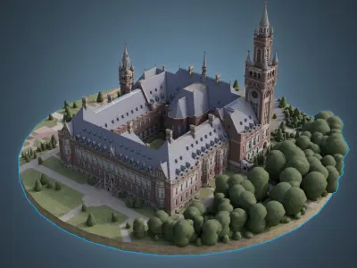 Peace Palace Low-poly 3D model