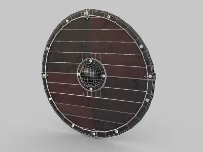 Viking Round Shield Low-poly 3D model