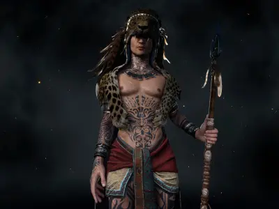 Maya Warrior Low-poly 3D model