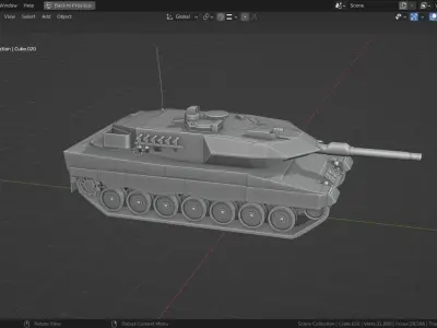 Leopard 2a5 TANK BASE MESH Low-poly 3D model