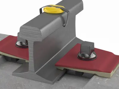 Rail Signal Firecracker Installed in Track 3D model
