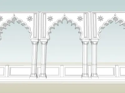 indian jodhpuri stone chatri 3d model 3D model