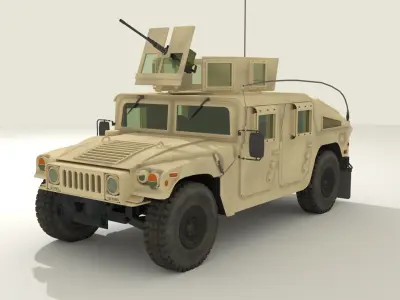 HMMWV M1114 Humvee - Multiple Operators 3D model