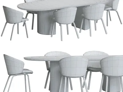 Close B by Arco and Moon dining table 3D model