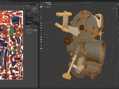 Carburetor engine with filter 3D model