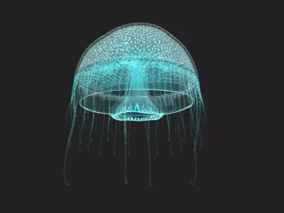 Jelly Fish Low-poly 3D model