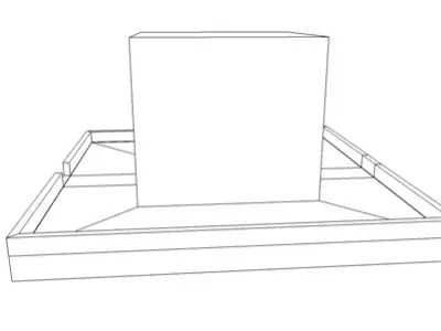 Bunker fbx concrete building in desert 3D model