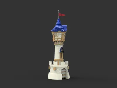 little Castle Tower Low-poly 3D model