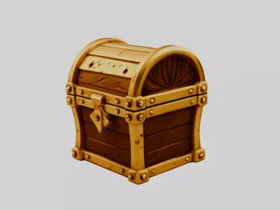 Treasure Chest Gold  Low-poly 3D model