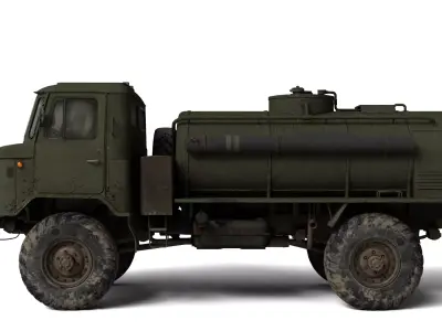 1966 Gaz 66A 2 Rigged Soviet Military Truck 3D Model  3D model