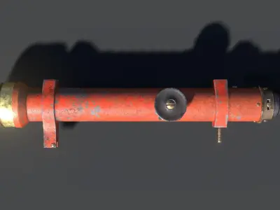 Telescope fire extinguisher Low-poly 3D model
