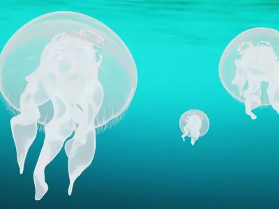 Aurelia Aurita or common jellyfish 3D model
