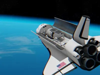 Space mission scene rigged astronaut 3D model