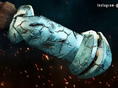 Axe Low Poly PBR textures Free low-poly 3D model