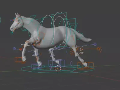 Rigged Horse 3D Model 3D model