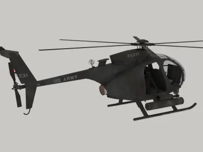 MH-6 Little Bird Helicopter 3D model