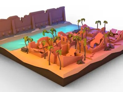 Polygon Zombie Combo Pack Low-poly 3D model