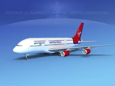 Airbus A380-800 Virgin Atlantic 3D model