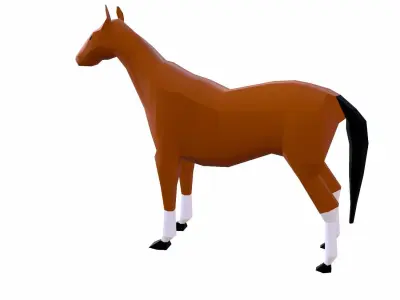 Horse Cartoon Low-poly 3D model