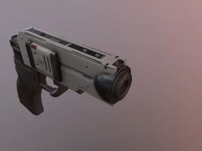 Sci-Fi Laser Pistol FPS Low-poly 3D model