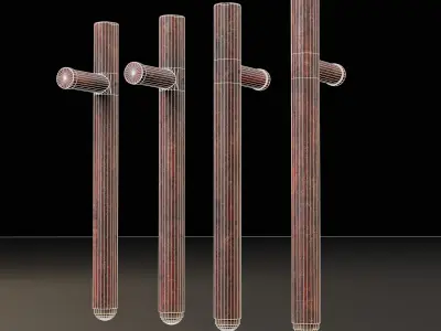 Asian Tonfas Weapon Low-poly 3D model
