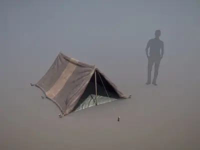 Military Tent WWII TwoSleeping open vr3 Low-poly 3D model