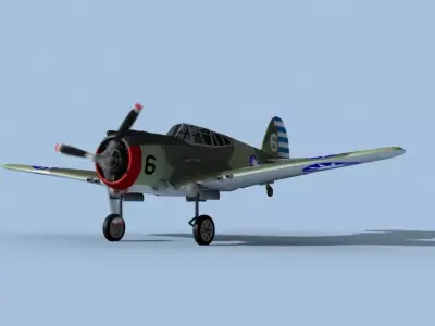 Curtiss H-75C Mohawk V12 China 3D model