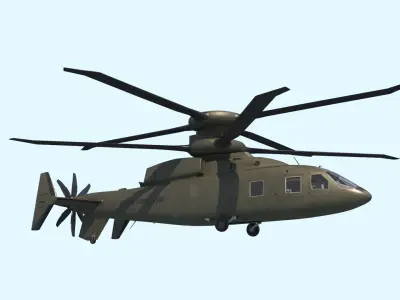 Sikorsky Boeing SB 1 Defiant helicopter Low-poly 3D model