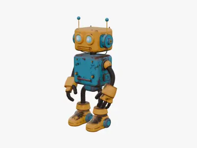 Cartoon Style Robot Low-poly 3D model