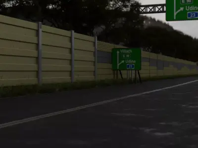 BLENDER Highway Signs and Barriers Free 3D model