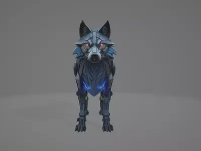 Robotic Wolf  - High Poly 3D model