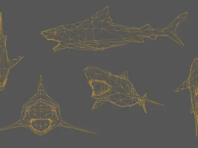 Low Poly Style Shark Free low-poly 3D model