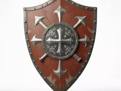 Fantasy Medieval Warrior Shield Game Ready 3D model