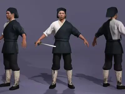 Linghu Chong from Swordsman The East Is Red Jet Li UE5 Low-poly 3D model