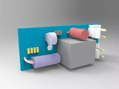 PCB power supply board Free 3D model