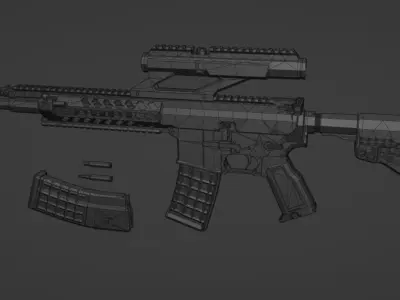 low-poly Steyr STM556 Free low-poly 3D model