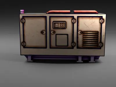 Cartoon Electricity generator Low-poly 3D model