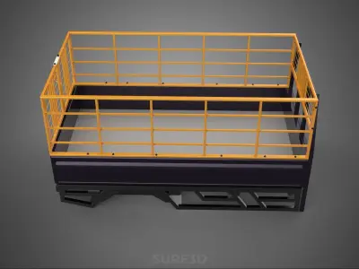 CARGO CAGE PICKUP TRUCK TRANSPORT DELIVERY LOGISTICS COMMERCIAL 3D model