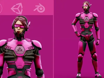 CYBORGTOPIA B-35  Rigged for Unreal Engine - Unity - MIXAMO 3D model