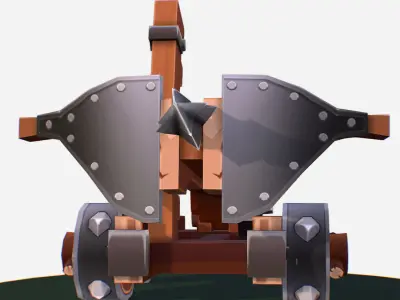 Medieval Ballista Handpaint Cartoon Low-poly 3D model
