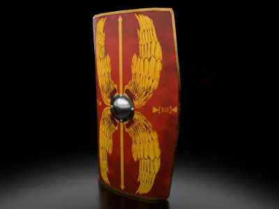 Roman Shield Scutum  Low-poly 3D model